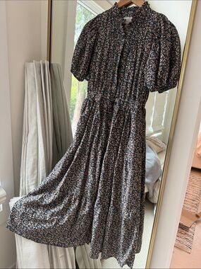 Birds of Paradise *expensive boutique* Puff-Sleeve Maxi Dress